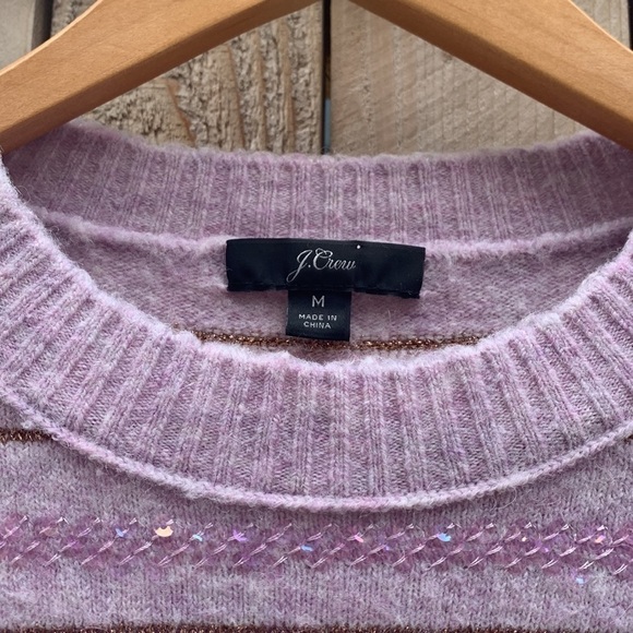 J. crew Sequin Striped Sweater in Supersoft Yarn in Lavender size M - Picture 4 of 12
